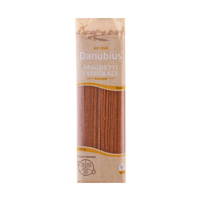 Durum testenina integralna špageti 500 g Danubius