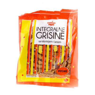 Integralni grisini kikiriki i lan 70 g Premium Food