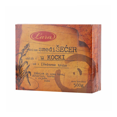 Smeđi šećer kocka 500 g Lara