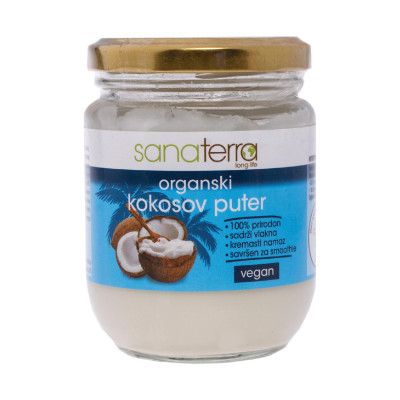 Organski namaz kokosov puter 200 ml Sanaterra