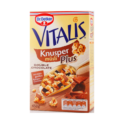 Vitalis krispi plus musli sa dvije vrste čokolade 420 g Dr. Oetker