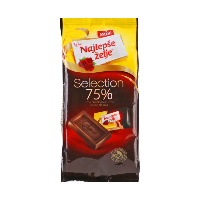 Najlepše želje čokolada mini crna 75% 150 g Soko Štark