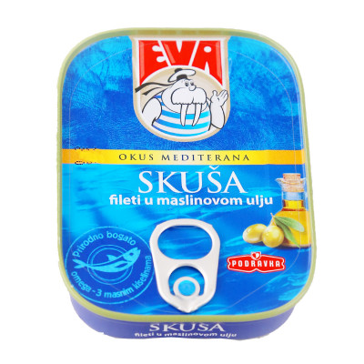 Eva skuša fileti u maslinovom ulju 115 g