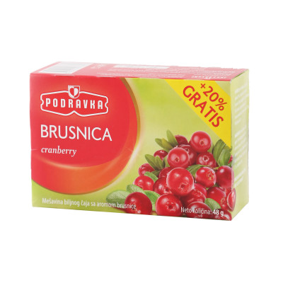 Čaj brusnica omot 48 g (20% gratis) Podravka