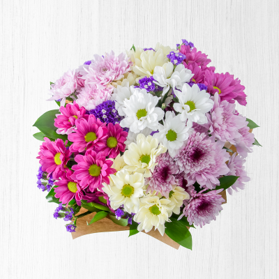 Buket engleska bašta od 5 hrizantema Habitat