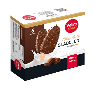Sladoled  čokolada na štapiću 6x65ml Volim