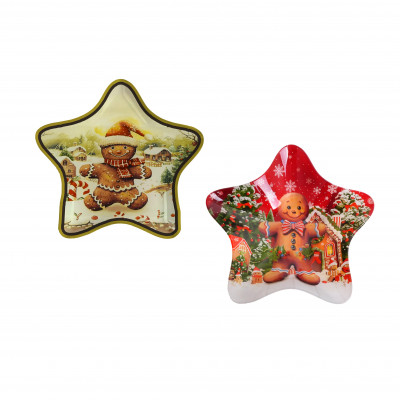 Božićna staklena tacna zvijezda 19x19cm  Kasaviva
