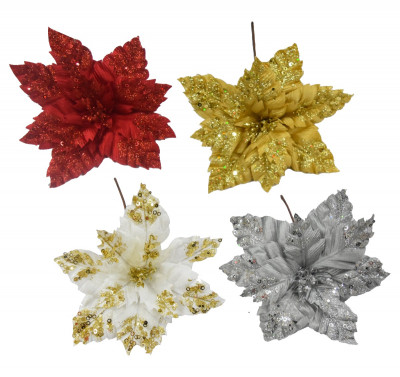 Božićna zvijezda s  glitterom 30x40cm Kasaviva