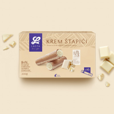 Krem štapići bijela čokolada 200g Lasta