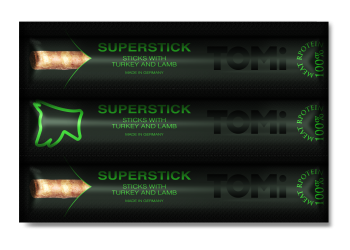 Hrana za pse štapići ćuretina i jagnjetina 30g Tomi