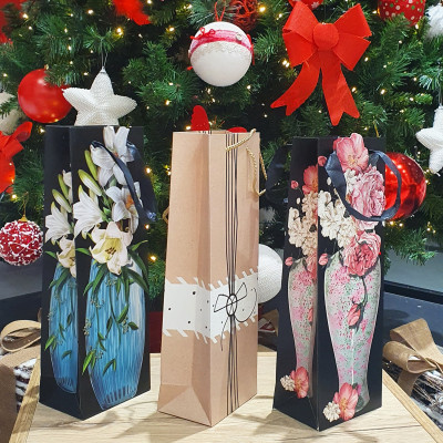 Praznična ukrasna kesa za piće Globo Pergam