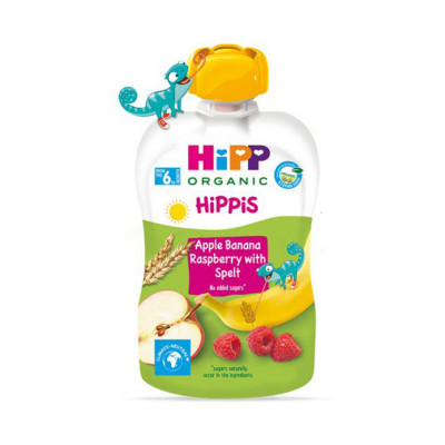Voće u tubi jabuka banana malina sa žitaricama 6m 100g Hipp