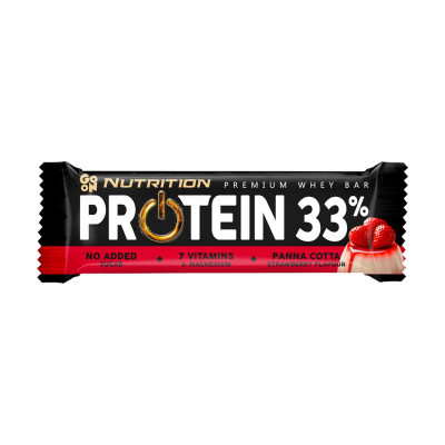Go On proteinski bar 33% pana cotta jagoda 50g Sante
