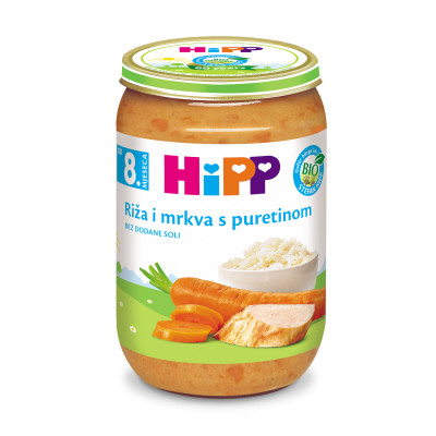 Hipp Bio kašica riža i šargarepa sa ćuretinom 220 g