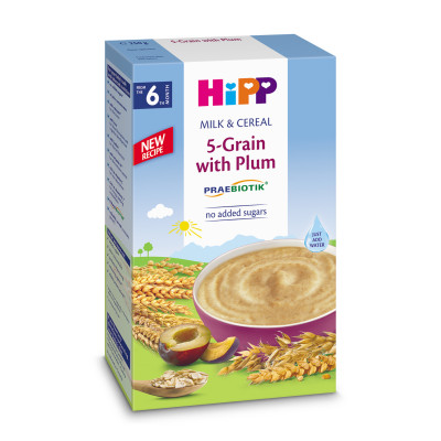 Hipp instant mliječna kaša 5 vrsta žitarica sa suvom šljivom i probiotikom 250 g
