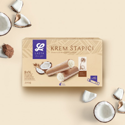 Krem štapići kokos 200g Lasta