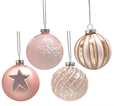 Staklena kugla pink 8cm Kasaviva