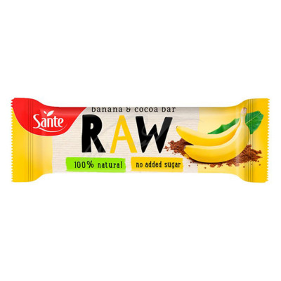 Raw voćni bar banana&kakao 35 g Sante