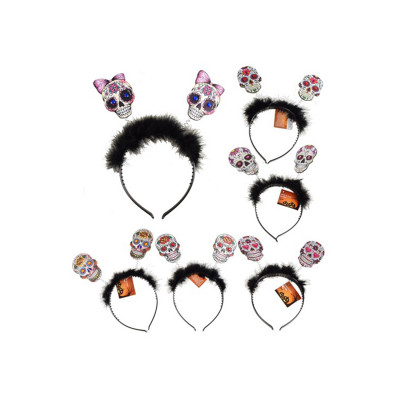 Rajf za kosu, krzno i lobanja halloween