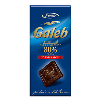 Galeb premium crna čok. sa 80% kakao djelova bez šećera 100g