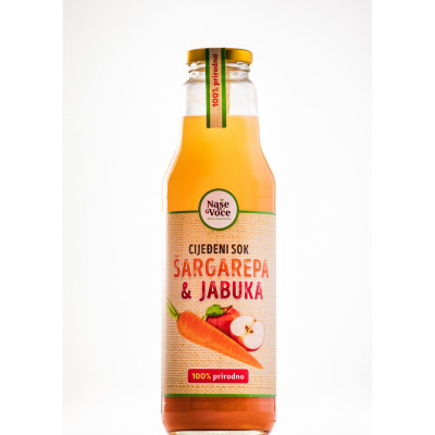 Cijeđeni sok šargarepa i jabuka 0.75l Naše Voće