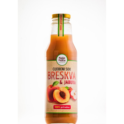 Cijeđeni sok breskva i jabuka 0.75l Naše Voće