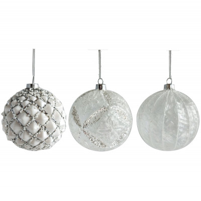 Bijela staklena kugla 10cm Kasaviva